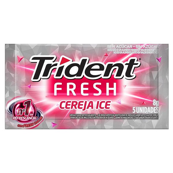 Goma De Mascar Trident Fresh Cereja Ice 8Gr - Embalagem 21X1 UN - Preço Unitário R$2,06
