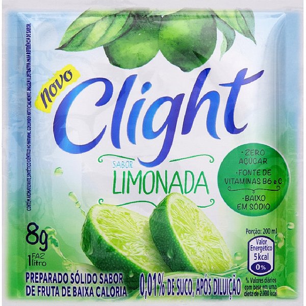 Refresco Em Po Diet Clight Limonada 8Gr - Embalagem 15X8 GR - Preço Unitário R$1,73