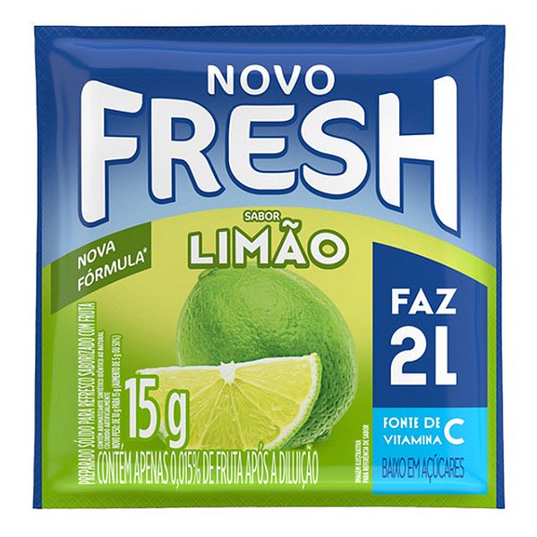 Refresco Em Po Fresh Semi Adoçado Limao 15Gr - Embalagem 15X15 GR - Preço Unitário R$1,18