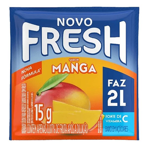 Refresco Em Po Fresh Semi Adocado Manga 15Gr - Embalagem 15X15 GR - Preço Unitário R$1,18
