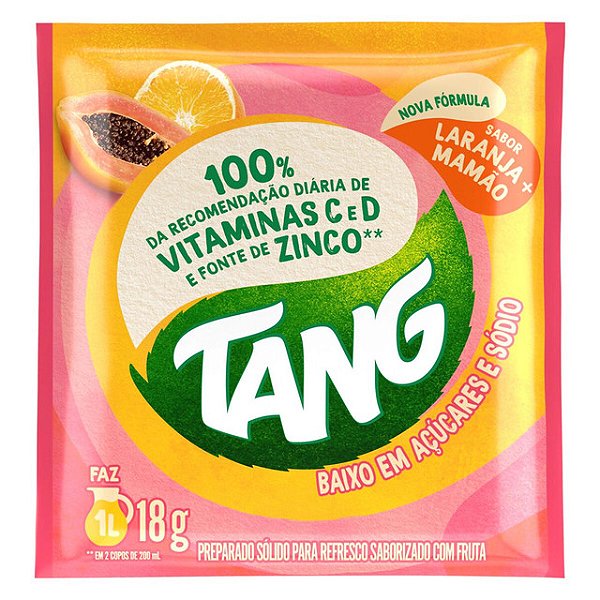 Refresco Em Po Tang Adoçado Laranja Com Mamao 18Gr - Embalagem 18X18 GR - Preço Unitário R$1,06