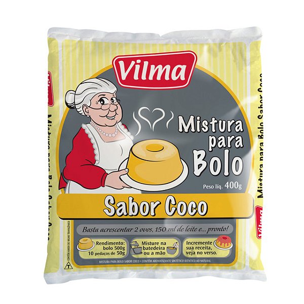 Mistura Para Bolo Vilma Coco Sache 400Gr - Embalagem 12X400 GR - Preço Unitário R$4,69