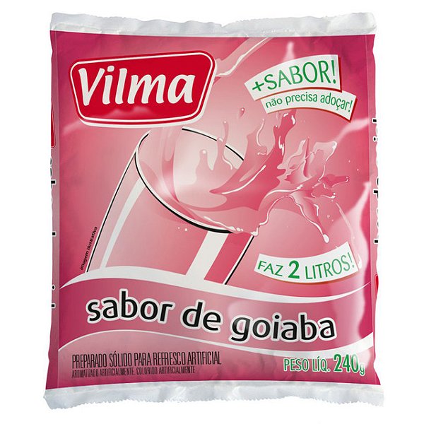 Refresco Em Po Adocado Vilma Goiaba 240Gr - Embalagem 12X240 GR - Preço Unitário R$3,07