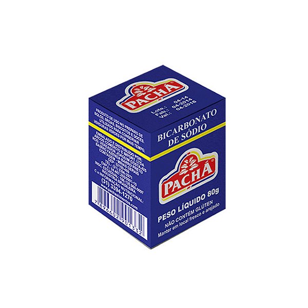 Bicarbonato De Sodio Pacha 80Gr - Embalagem 12X80 GR - Preço Unitário R$2,03