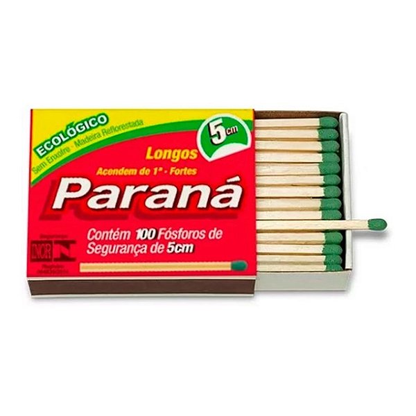 Fosforo Parana Longo Ecologico Com 100 Fosforos - Embalagem 20X100 UN - Preço Unitário R$1,97
