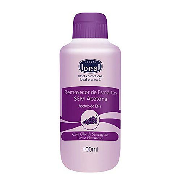Removedor De Esmaltes Ideal Sem Acetona Com Oleo De Semente De Uva 100Ml - Embalagem 12X100 ML - Preço Unitário R$5,65