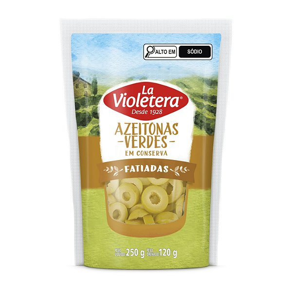 Azeitona Verde La Violetera Fatiada Sache 120Gr - Embalagem 24X120 GR - Preço Unitário R$7,93
