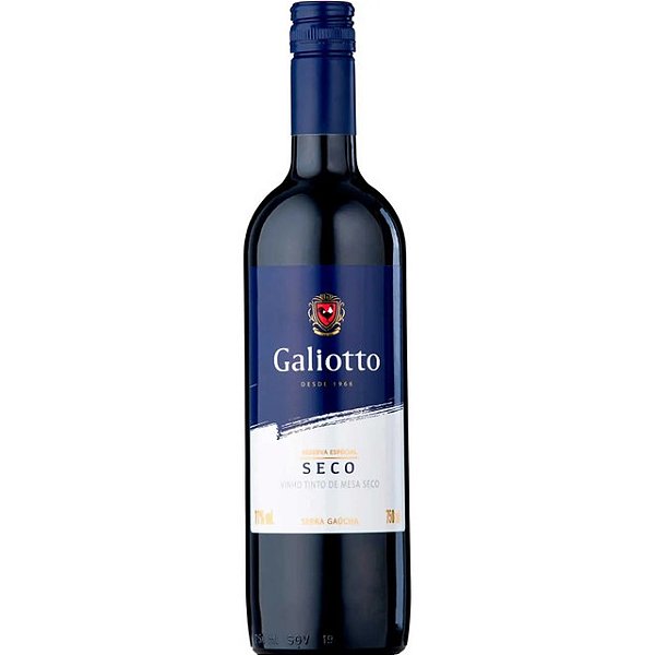 Vinho Galiotto Tinto Seco 750Ml - Embalagem 12X750 ML - Preço Unitário R$15,30