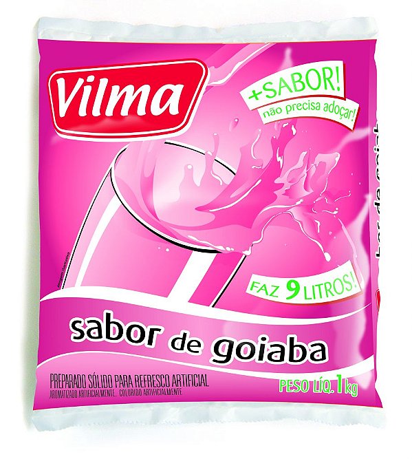 Refresco Em Po Adocado Vilma Goiaba 1Kg - Embalagem 5X1 KG - Preço Unitário R$13,23