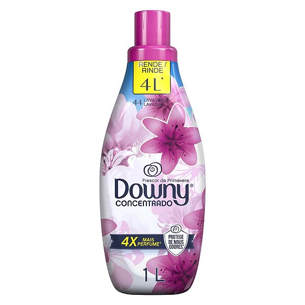 Amaciante De Roupas Concentrado Downy Frescor Da Primavera Rosa 1 Litro - Embalagem 1X1 LT
