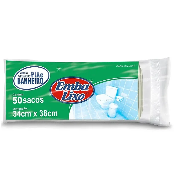 Saco Para Lixo Picotado Embalixo Para Pia E Banheiro 34X38Cm Com 50 Sacos - Embalagem 20X50 UN - Preço Unitário R$5,20