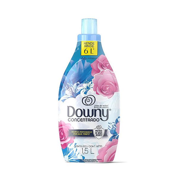 Amaciante De Roupas Concentrado Downy Brisa De Verao Azul 1,5 Litros - Embalagem 1X1,5 LT