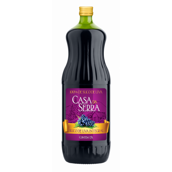 Suco De Uva Integral Tinto Casa Da Serra Vidro 1,5 Litros - Embalagem 6X1,5 LT - Preço Unitário R$14,67