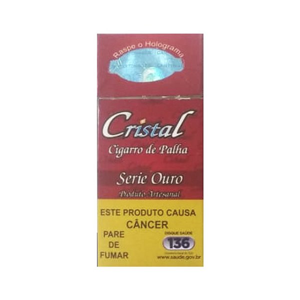 Cigarro Cristal Palheiro Ouro - Embalagem 10X20 UN - Preço Unitário R$10,93