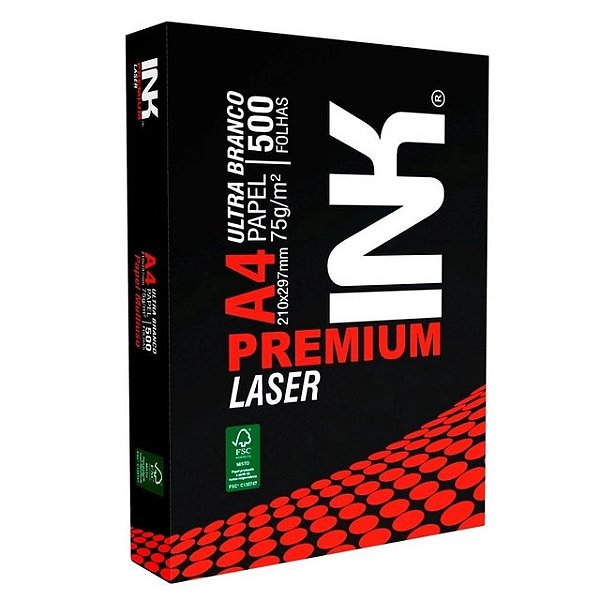 Papel A4 Ink Premium Ultra Branco Pacote Com 500 Folhas - Embalagem 1X500 UN