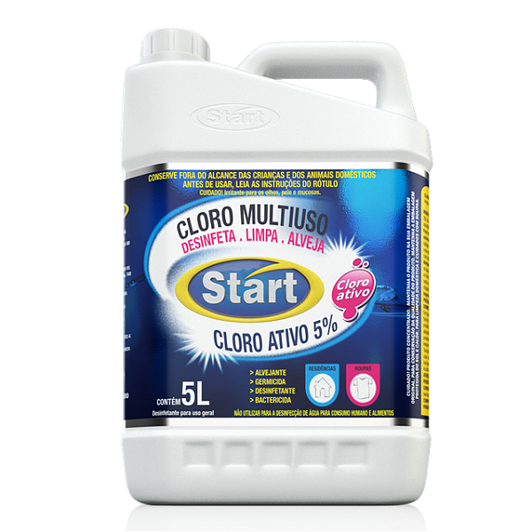 Cloro Ativo Institucional Start 5% Multiuso 5 Litros - Embalagem 1X5 LT