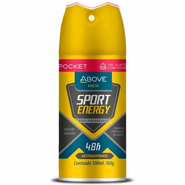 Desodorante Aerossol Above Masculino Sport Energy 100Ml - Embalagem 1X100 ML