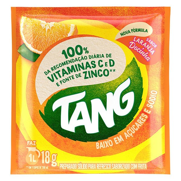 Refresco Em Po Tang Adoçado Laranja Docinha - Embalagem 18X18 GR - Preço Unitário R$1,06