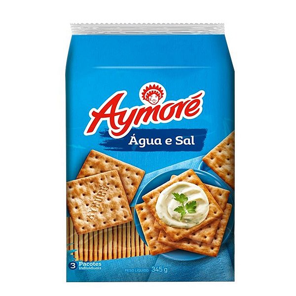 Biscoito Aymore Agua E Sal 345Gr - Embalagem 16X345 GR - Preço Unitário R$5,33