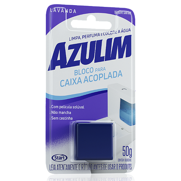 Desinfetante Sanitario Azulim Tablete Para Caixa Acoplada Lavanda 50Gr - Embalagem 12X1 UN - Preço Unitário R$7,13