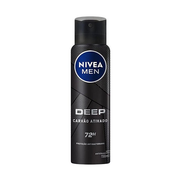 Desodorante Aerossol Nivea Men Deep Com Carvao Ativado 150Ml - Embalagem 1X150 ML