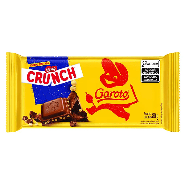 Chocolate Tablete Garoto Crunch 80Gr - Embalagem 1X80 GR