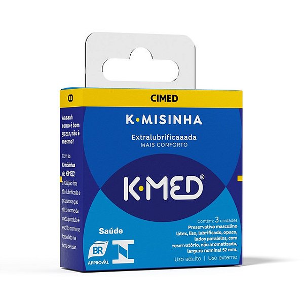 Preservativo K-Med K-Misinha Cimed Tradicional Com 3 Unidades - Embalagem 1X3 UN