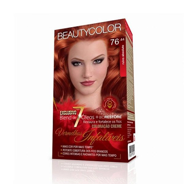Tintura Para Cabelo Beauty Color 76.44 Ruivo Absoluto - Embalagem 1X1 UN