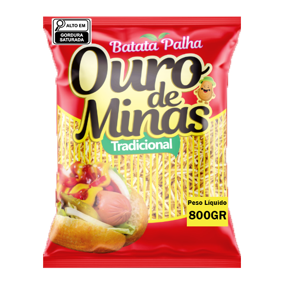 Batata Palha Ouro De Minas Tradicional 800Gr - Embalagem 10X800 GR - Preço Unitário R$16,40