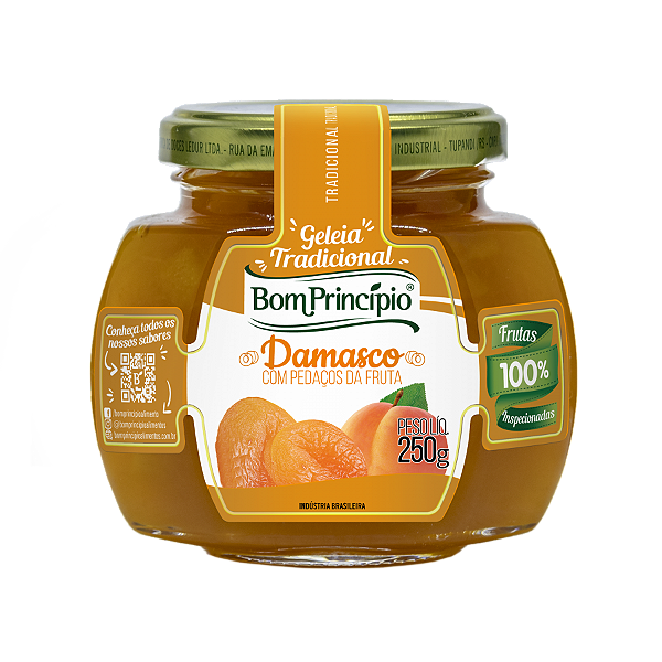Geleia De Damasco Bom Principio Vidro 250Gr - Embalagem 1X250 GR
