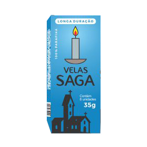 Vela Saga 35Gr - Embalagem 24X8 UN - Preço Unitário R$10,31