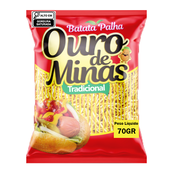 Batata Palha Ouro De Minas Tradicional 70Gr - Embalagem 20X70 GR - Preço Unitário R$2,41