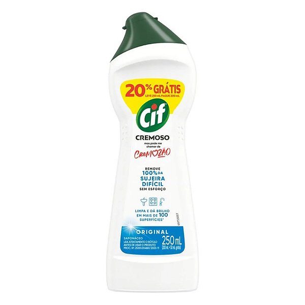 Limpador Cremoso Multiuso Cif Original Leve 250Ml Pague 200Ml - Embalagem 1X250 ML