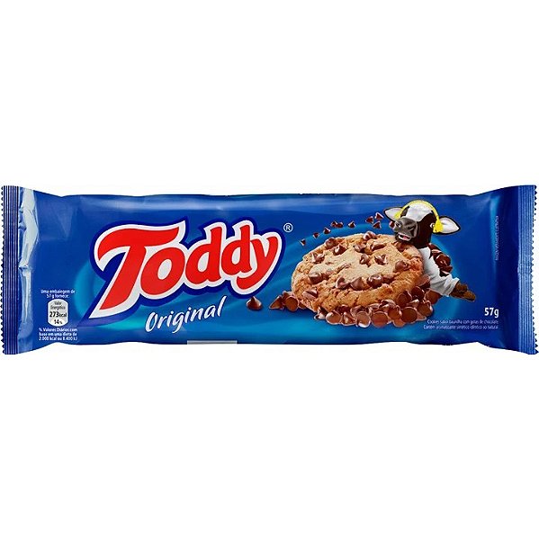 Biscoito Cookies Toddy Original Sabor Baunilha Com Gotas De Chocolate 57Gr - Embalagem 16X57 GR - Preço Unitário R$2,18