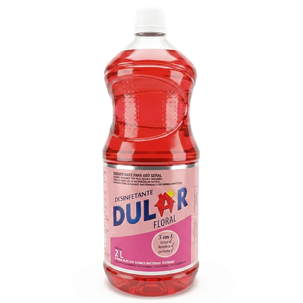 Desinfetante Dular Floral 2 Litros - Embalagem 8X2 LT - Preço Unitário R$5,70