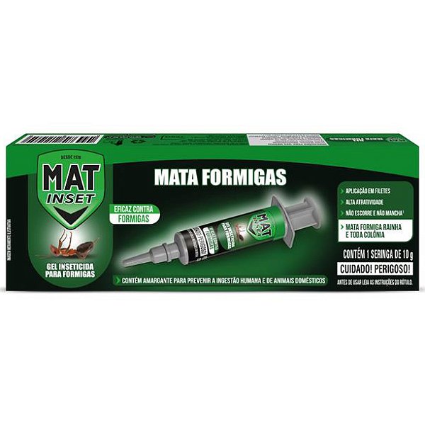Inseticida Em Gel Mat Inset Mata Formigas Seringa 10Gr - Embalagem 1X10 GR