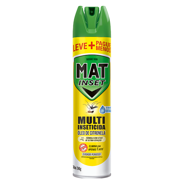 Inseticida Aerossol Mat Inset Citronela Promocional 360Ml - Embalagem 12X360 ML - Preço Unitário R$12,03