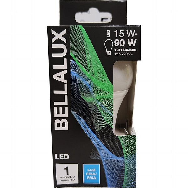 Lampada De Led Bellalux 15W Branca Luz Fria Bivolt 100-240V - Embalagem 1X1 UN