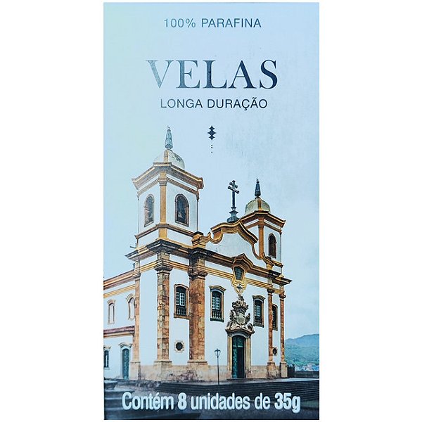 Vela Sao Domingos Igreja Mariana 35Gr - Embalagem 24X8 UN - Preço Unitário R$10,07