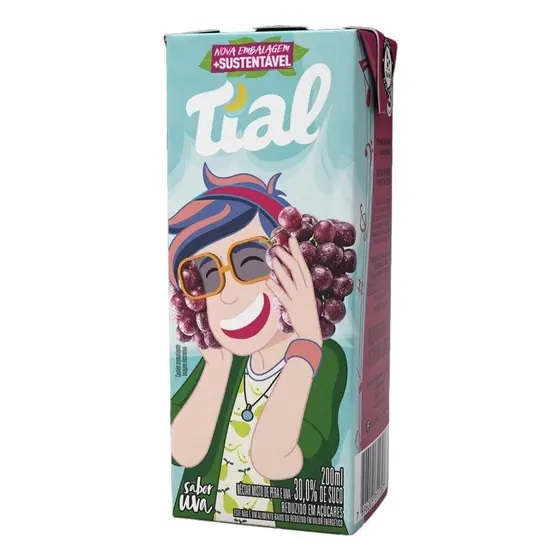 Suco Tial Kids Nectar Misto Uva E Pera 200Ml - Embalagem 24X200 ML - Preço Unitário R$1,72