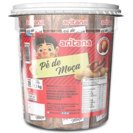 Doce Aritana Pe De Moca Pote Com 20 Unidades - Embalagem 1X20 UN - Preço Unitário R$1,72