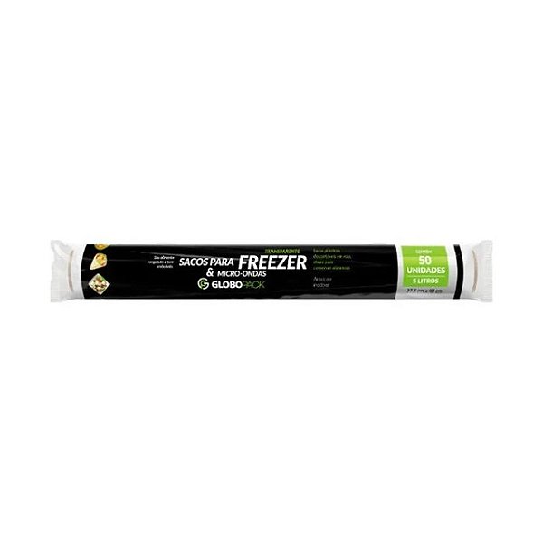 Saco Plastico 5 Litros Globopack 27,5X40Cm Com 50 Sacos - Embalagem 25X50 UN - Preço Unitário R$3,64