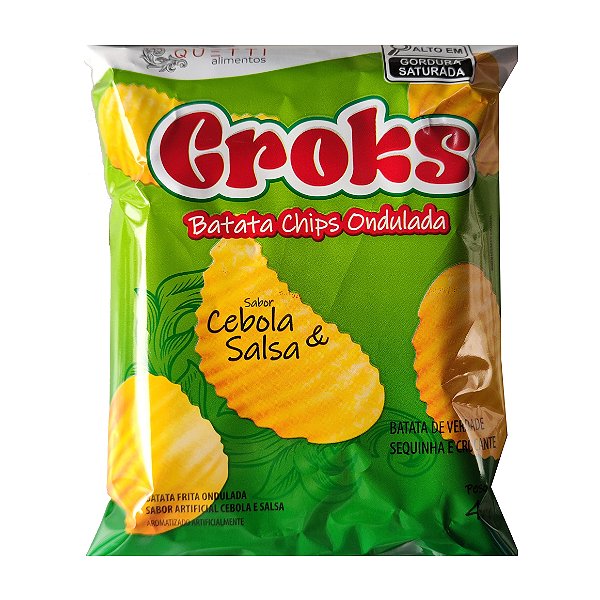 Batata Frita Chips Ondulada Croks Cebola E Salsa 40Gr - Embalagem 25X40 GR - Preço Unitário R$2,72