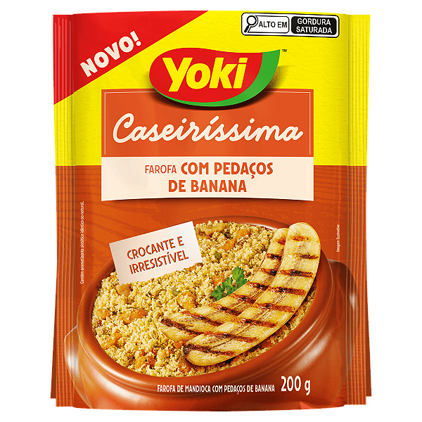 Farofa De Mandioca Yoki Caseirissima Com Pedacos De Banana 200Gr - Embalagem 12X200 GR - Preço Unitário R$4,28