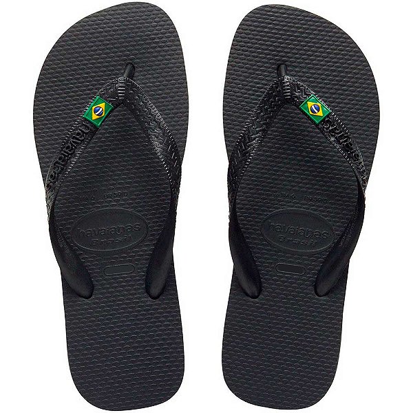 Sandalia Chinelo Havaianas Brasil Adulto Preta Tamanho 37/38 - Embalagem 1X1 PAR