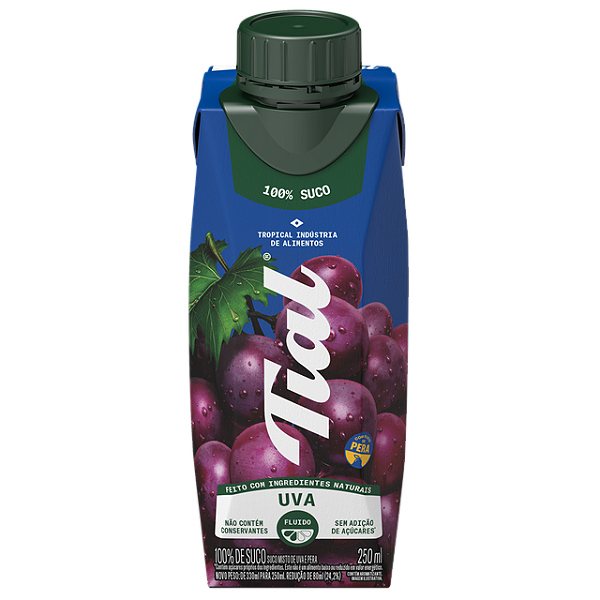 Suco Tial Misto Uva E Pera 100% Suco Sem Adicao De Acucar 250Ml - Embalagem 12X250 ML - Preço Unitário R$3,60