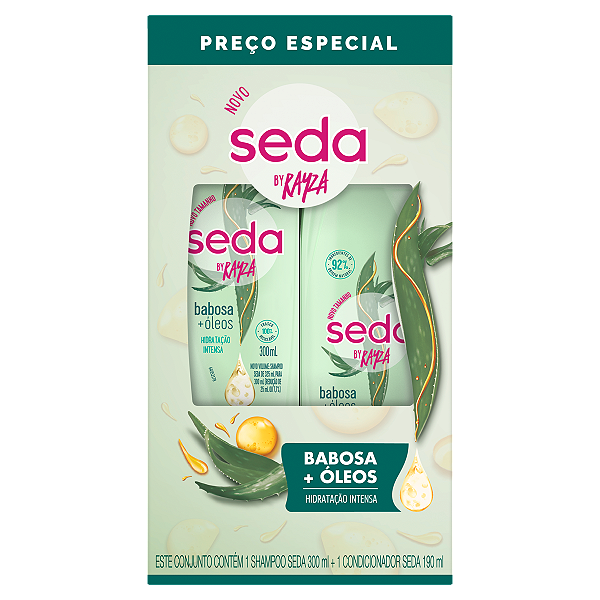 Kit Seda Shampoo 300Ml + Condicionador 190Ml Babosa Oleos - Embalagem 1X2 UN