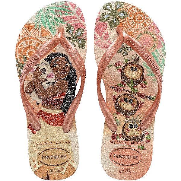 Sandalia Chinelo Havaianas Kids Slim Princess Rosa Clay 29/30 - Embalagem 1X1 PAR
