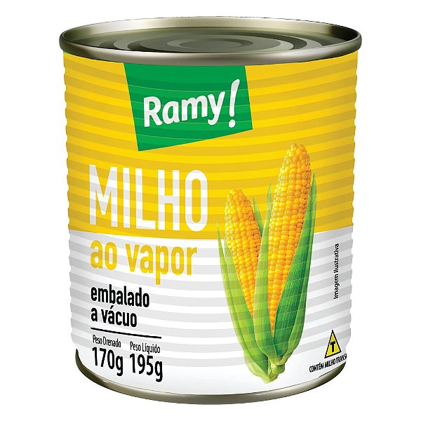 Milho Verde Lata Ramy Ao Vapor 170Gr - Embalagem 30X170 GR - Preço Unitário R$3,44