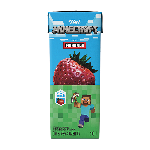 Refresco Tial Kids Minecraft Morango Adocado 200Ml - Embalagem 24X200 ML - Preço Unitário R$1,89